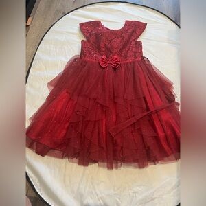 Jona Michelle Sparkling Red Layered Dress